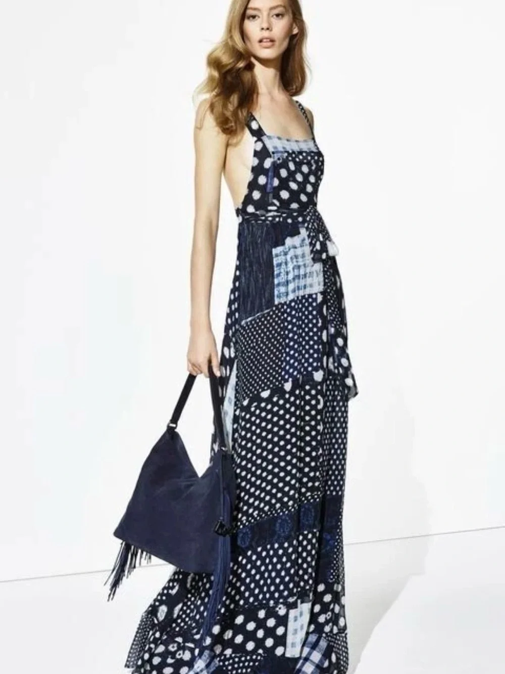 Diane Von Furstenberg DVF Chiffon Apron Maxi Dress Size 6 Resort 2016 - Picture 4 of 4
